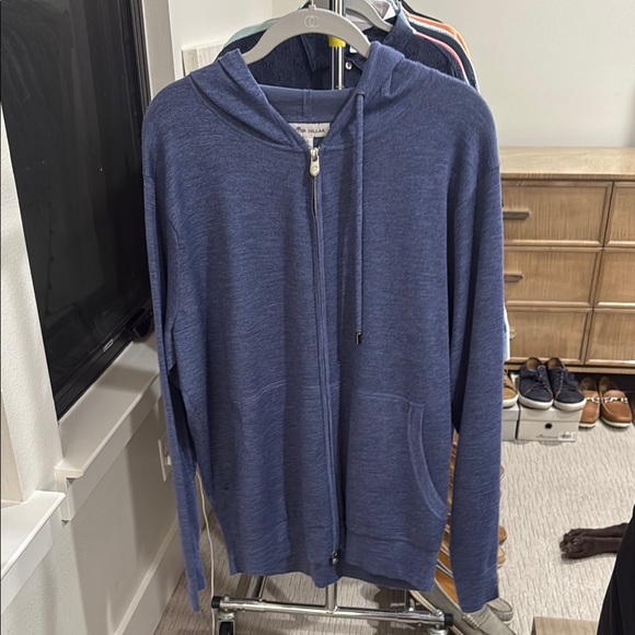 Peter Millar Blue Knit Zip Up Sweater